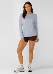 Lorna Jane Lotus Long Sleeve Top - Oxford Blue