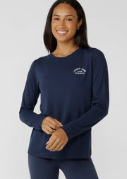 Lorna Jane Lotus Long Sleeve Top - Platinum Navy