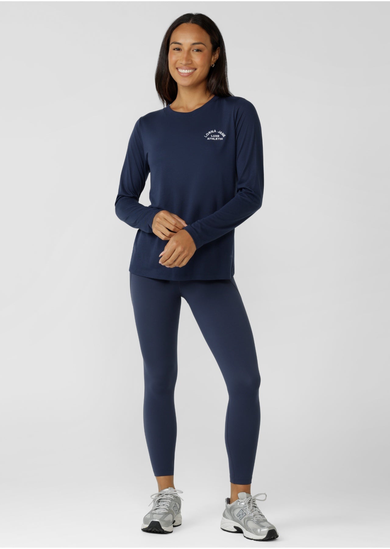 Lorna Jane Lotus Long Sleeve Top - Platinum Navy