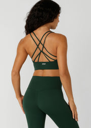 Lorna Jane Lotus Longline Sports Bra - Dark Green