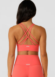 Lorna Jane Lotus Longline Sports Bra - Strawberry