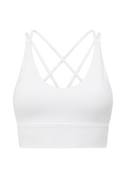 Lorna Jane Lotus Longline Sports Bra - White