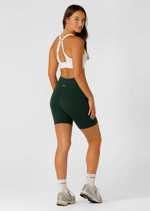 Lorna Jane Amy Phone Pocket Tech Bike Shorts - Dark Green