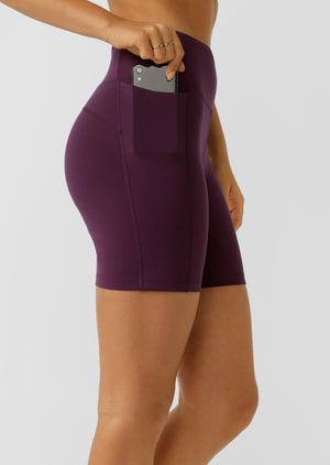 Lorna Jane Amy Phone Pocket Tech Bike Shorts - Dark Grape