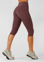 Lorna Jane Amy Phone Pocket 3/4 Tech Leggings - Amethyst Shadow