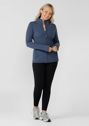 Lorna Jane Amy Thermal Active Zip Through Jacket - Ash Blue