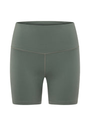 Lorna Jane Lotus No Chafe 16cm Bike Shorts - Dark Matcha