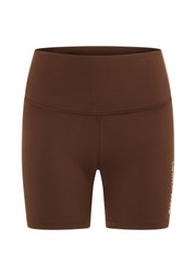 Lorna Jane Lotus No Chafe 16cm Bike Shorts - Espresso