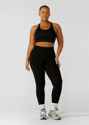 Lorna Jane Amy Thermal Phone Pocket Ankle Biter Leggings - Black