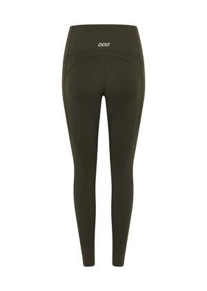 Lorna Jane Amy Thermal Phone Pocket Ankle Biter Leggings - Dark Luxury Green