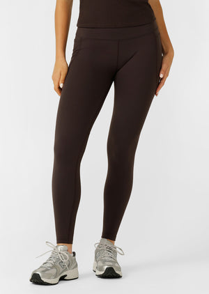 Lorna Jane Amy Thermal Phone Pocket Full Length Leggings - Volcano