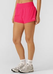 Lorna Jane Amy Stretch & Stride Pocket Run Shorts - Neon Raspberry