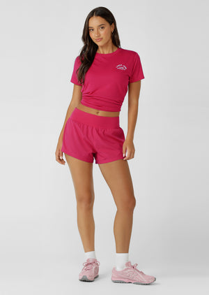 Lorna Jane Amy Stretch & Stride Pocket Run Shorts - Raspberry