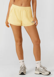 Lorna Jane Lightspeed Phone Pocket Run Shorts - Lemon Cream