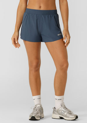 Lorna Jane Lightspeed Phone Pocket Run Shorts - Pale Indigo