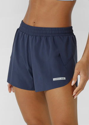 Lorna Jane Lightspeed Phone Pocket Run Shorts - Platinum Navy