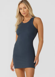 Lorna Jane On The Move Rib Tank Dress - Academy Blue