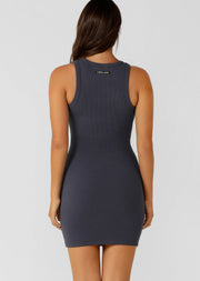 Lorna Jane On The Move Rib Tank Dress - Ash Blue