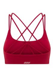 Lorna Jane Lotus Cropped Sports Bra - Dark Red