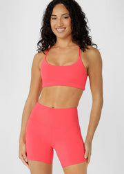 Lorna Jane Lotus Cropped Sports Bra - Guava Glow