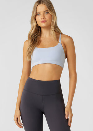 Lorna Jane Lotus Cropped Sports Bra - Oxford Blue