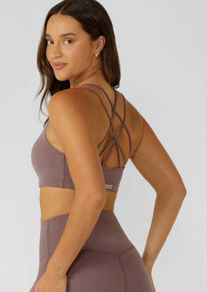 Lorna Jane Lotus Cropped Sports Bra - Stone