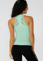 Lorna Jane Amy Fitted Active Rib Tank - Mint Cream