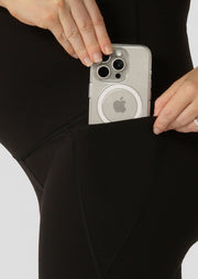 Lorna Jane LJ Maternity Phone Pocket Bike Shorts - Recycled Black