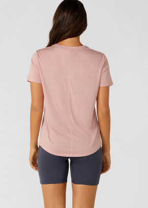Lorna Jane Amy Dynamic Active T-Shirt - Dusty Rose Marl