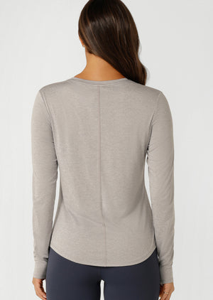 Lorna Jane Amy Dynamic Active Long Sleeve Top - Grey Marl