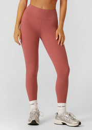 Lorna Jane Lotus No Chafe Phone Pocket Ankle Biter Leggings - Earth