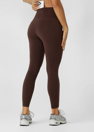 Lorna Jane Lotus No Chafe Phone Pocket Ankle Biter Leggings - Espresso