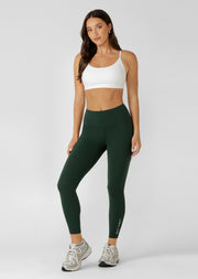 Lorna Jane Lotus No Chafe Phone Pocket Ankle Biter Leggings - Fig Green