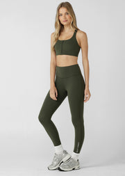 Lorna Jane Lotus No Chafe Phone Pocket Ankle Biter Leggings - Luxury Green