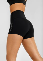 Lorna Jane Lotus No Chafe Phone Pocket 9cm Bike Shorts - Recycled Black