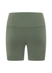Lorna Jane Lotus No Chafe Phone Pocket 16cm Bike Shorts - Light Khaki