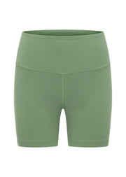 Lorna Jane Lotus No Chafe Phone Pocket 12cm Bike Shorts - Green Goodness