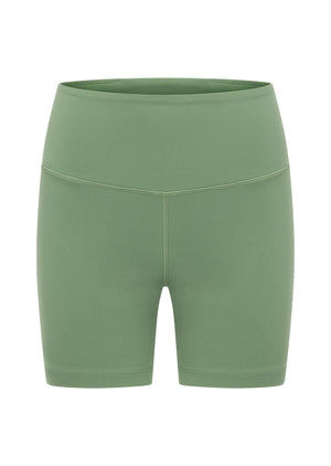 Lorna Jane Lotus No Chafe Phone Pocket 12cm Bike Shorts - Green Goodness