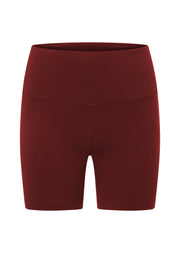 Lorna Jane Lotus No Chafe Phone Pocket 12cm Bike Shorts - Merlot