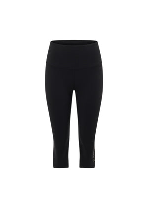 Lorna Jane Lotus No Chafe Phone Pocket 3/4 Leggings - Recycled Black