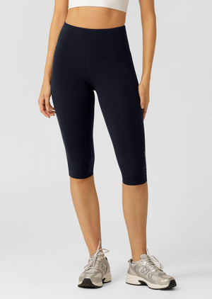 Lorna Jane Lotus No Chafe Phone Pocket 3/4 Leggings - Midnight Blue