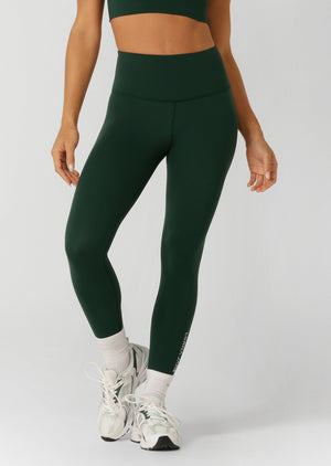 Lorna Jane Lotus Phone Pocket Ankle Biter Leggings - Dark Green