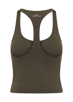 Lorna Jane Liberty Bra Tank Combo - Dark Khaki Haze