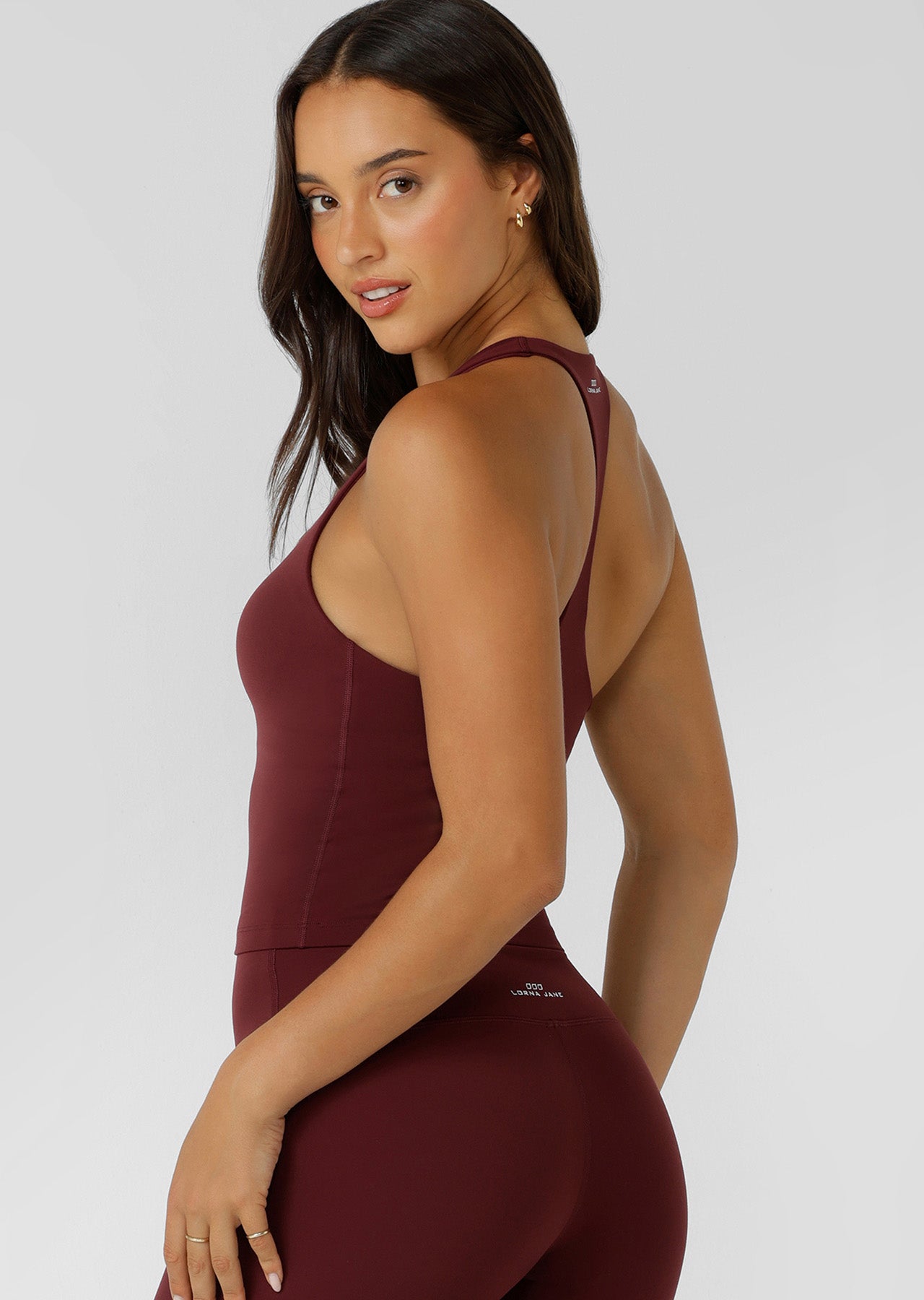 Lorna Jane Liberty Bra Tank Combo - Dark Ruby