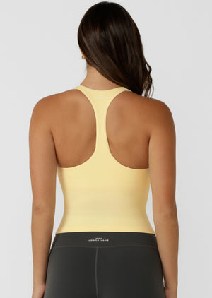 Lorna Jane Liberty Bra Tank Combo - Lemon Cream