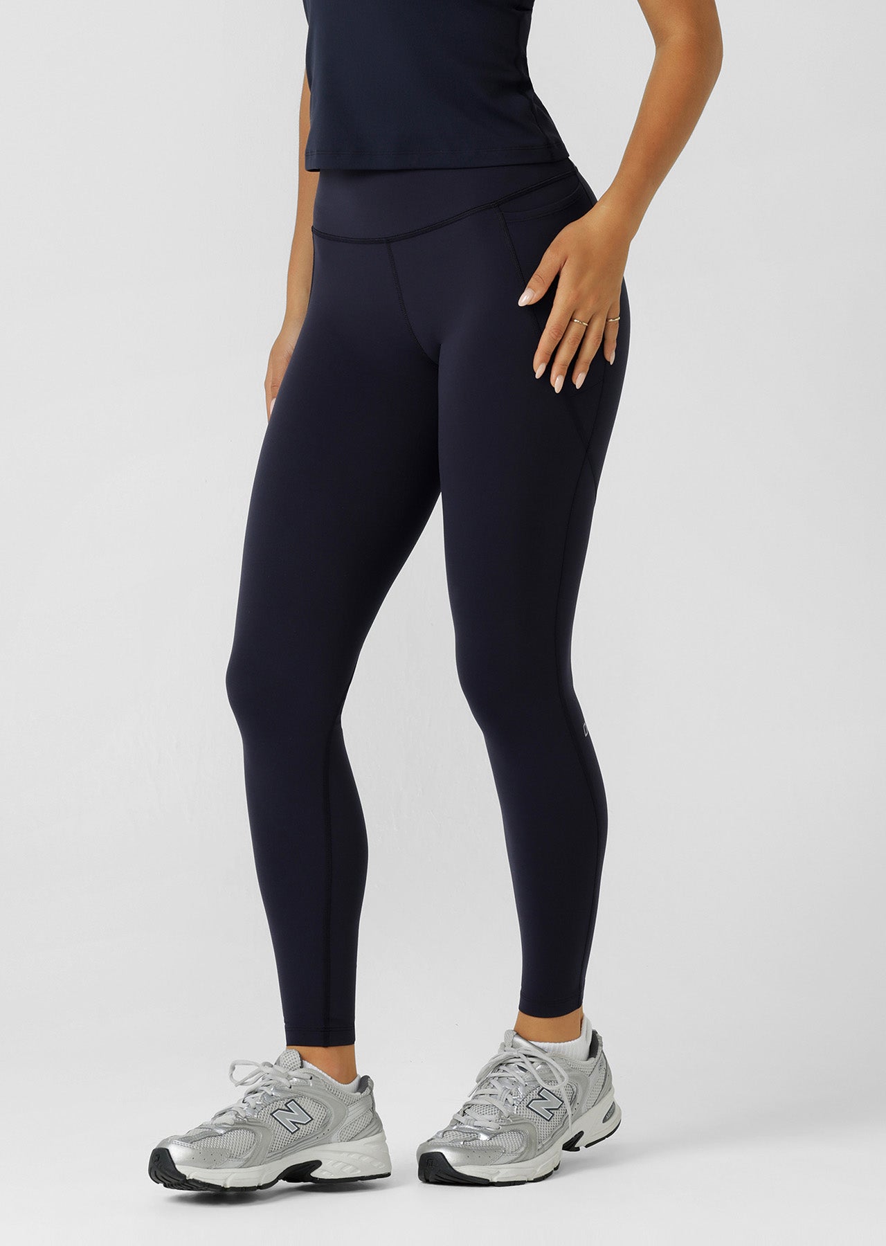 Lorna Jane Amy No Chafe Phone Pocket Full Length Leggings - Midnight Blue