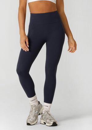Lorna Jane Amy No Ride Phone Pocket Ankle Biter Leggings - Dark Platinum Navy