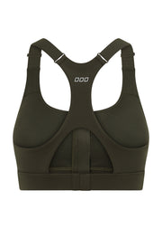 Lorna Jane Easy Zip On Max Support Sports Bra - Dark Luxury Green