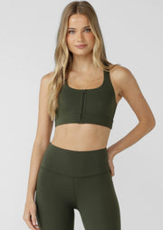 Lorna Jane Easy Zip On Max Support Sports Bra - Luxury Green