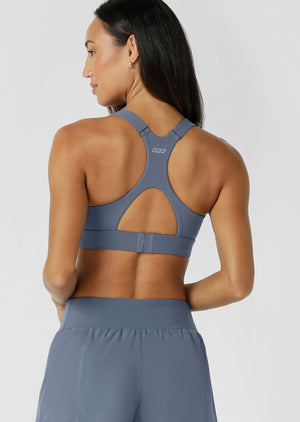 Lorna Jane Easy Zip On Max Support Sports Bra - Powder Grey